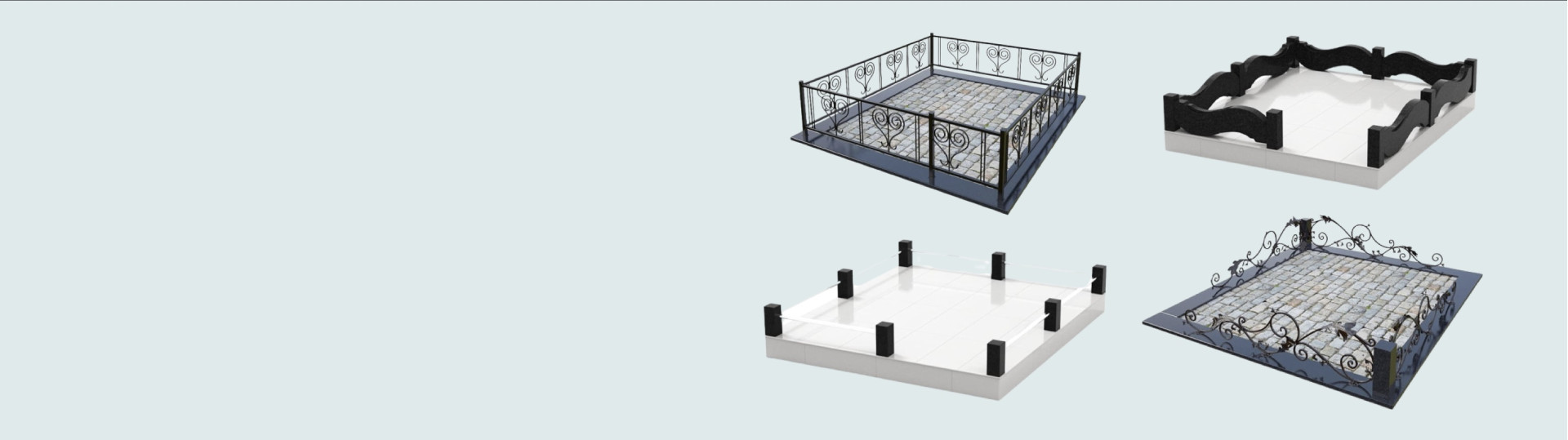 Гранитные, кованные ограды от производителя